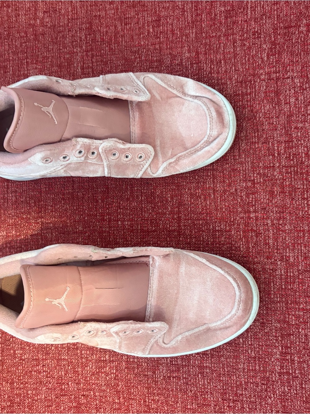 Jordan Womenâs Dusty Pink Velvet Low-Top Sneakers